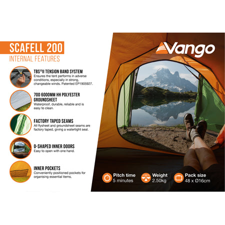 Vango Scafell 200 2-Person Trekking Tent Tents Vango