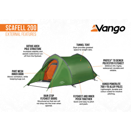 Vango Scafell 200 2-Person Trekking Tent Tents Vango