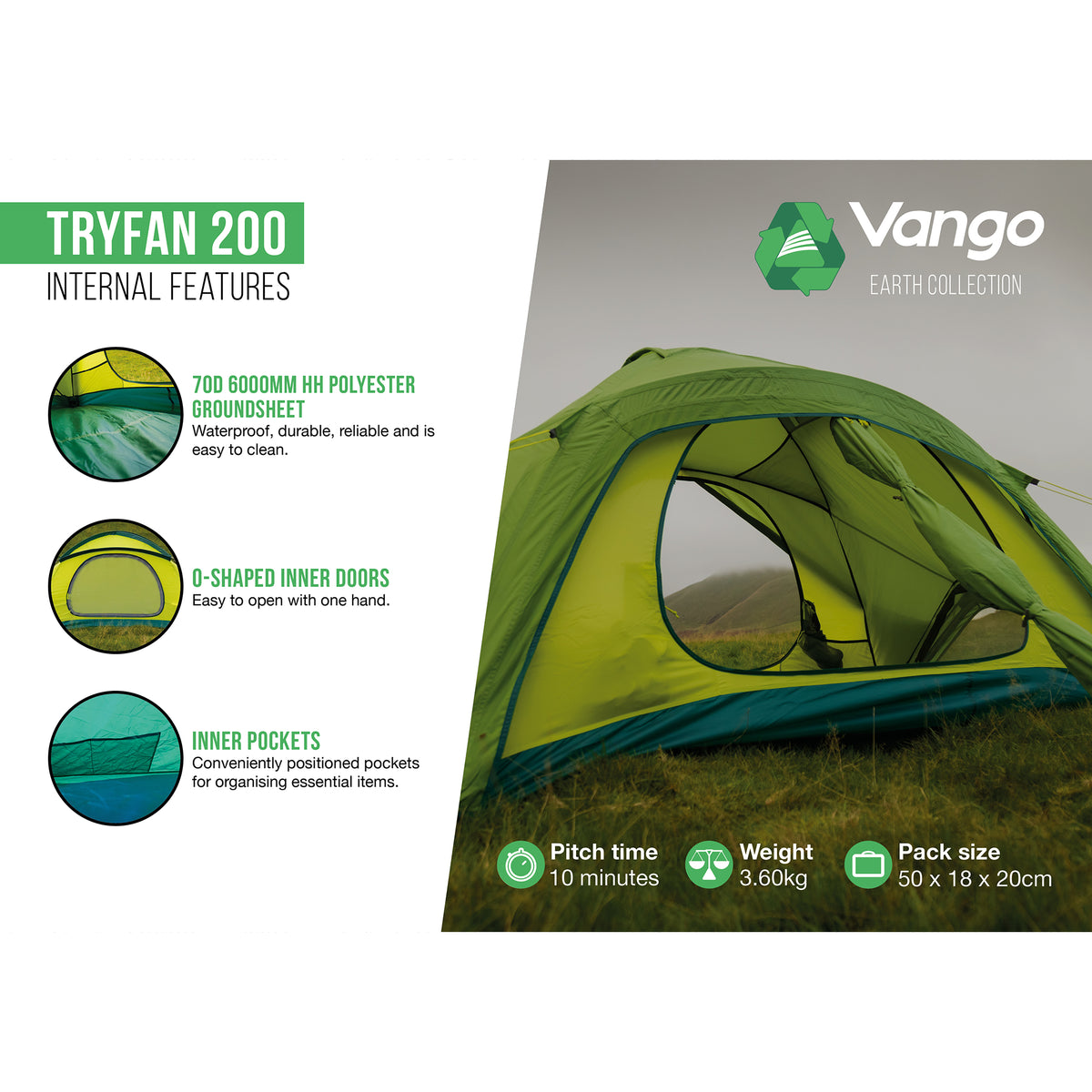 Vango Tryfan 200 2-Person Tent Tents Vango