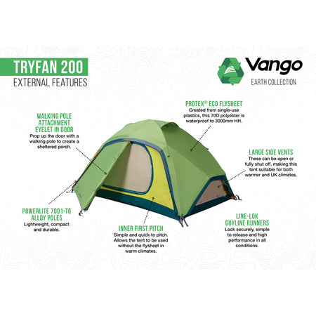 Vango Tryfan 200 2-Person Tent Tents Vango