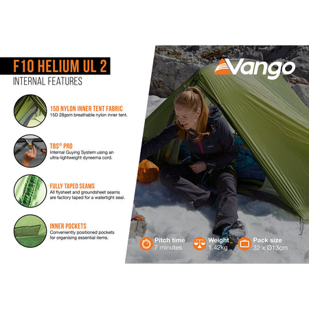 Vango F10 Helium UL 2 Lightweight Tent Tents Vango