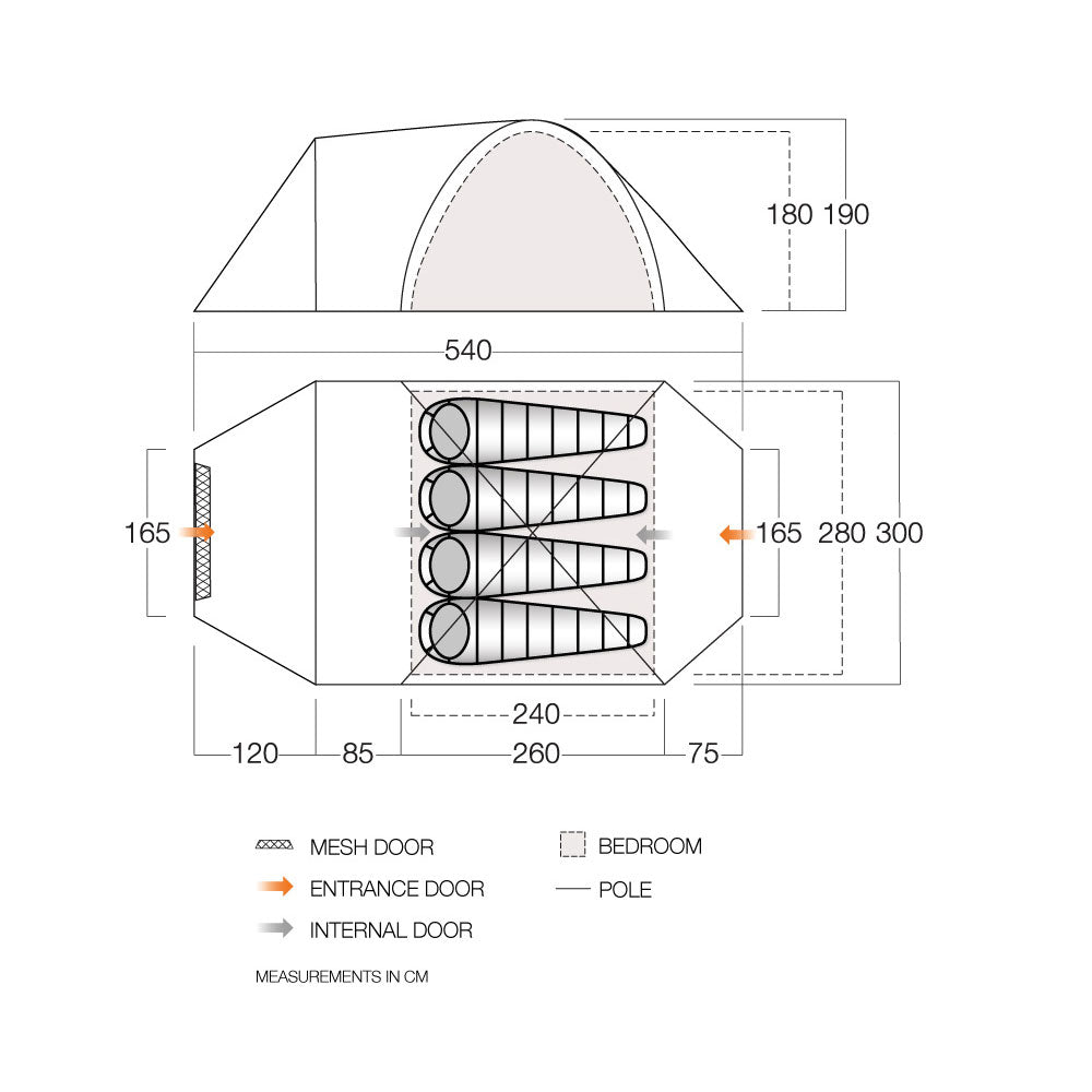 Vango Mokala 450 4-Person Tent Tents Vango