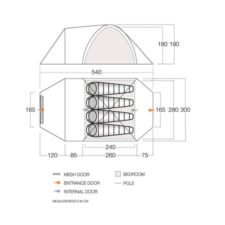 Vango Mokala 450 4-Person Tent Tents Vango