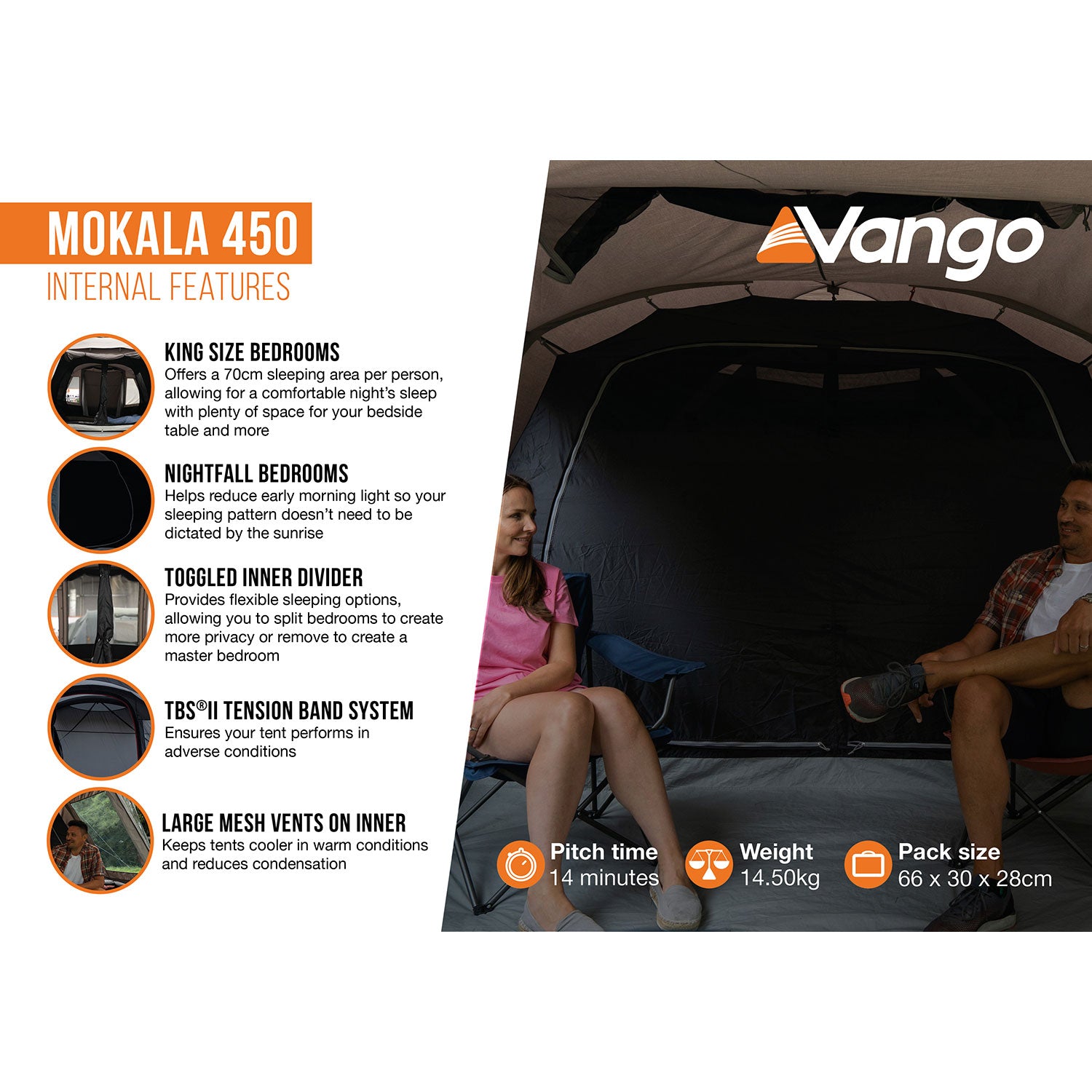 Vango Mokala 450 4-Person Tent Tents Vango