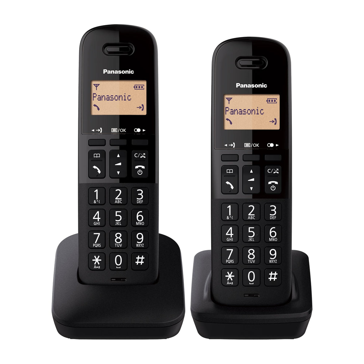 Panasonic KX-TGB612EB Cordless Phone, Twin Handset Landline Phones Panasonic
