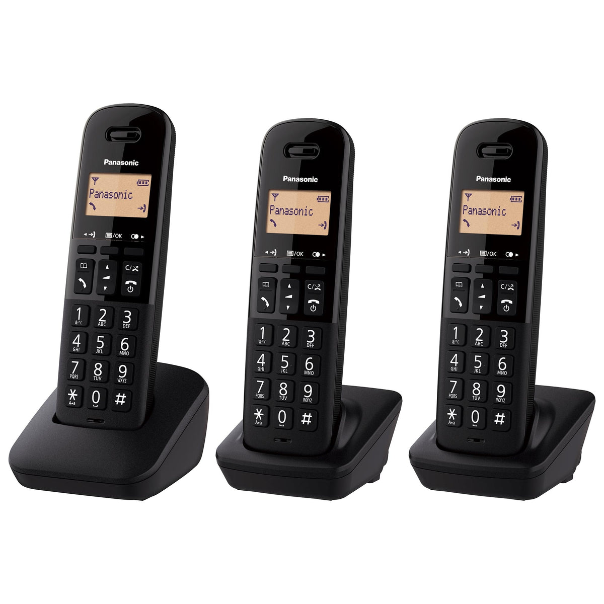 Panasonic KX-TGB613EB Cordless Phone, Trio Handset Landline Phones Panasonic