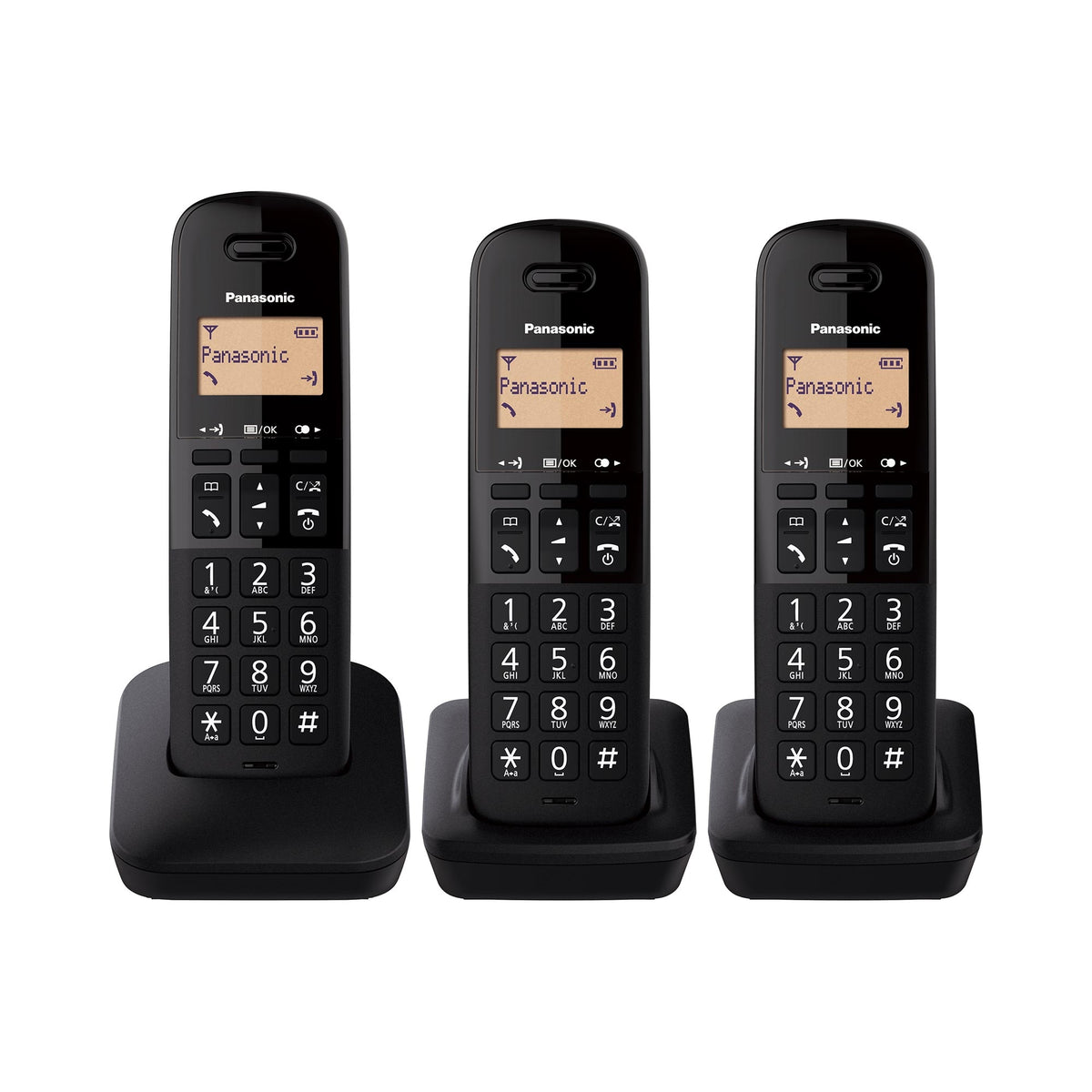 Panasonic KX-TGB613EB Cordless Phone, Trio Handset Landline Phones Panasonic