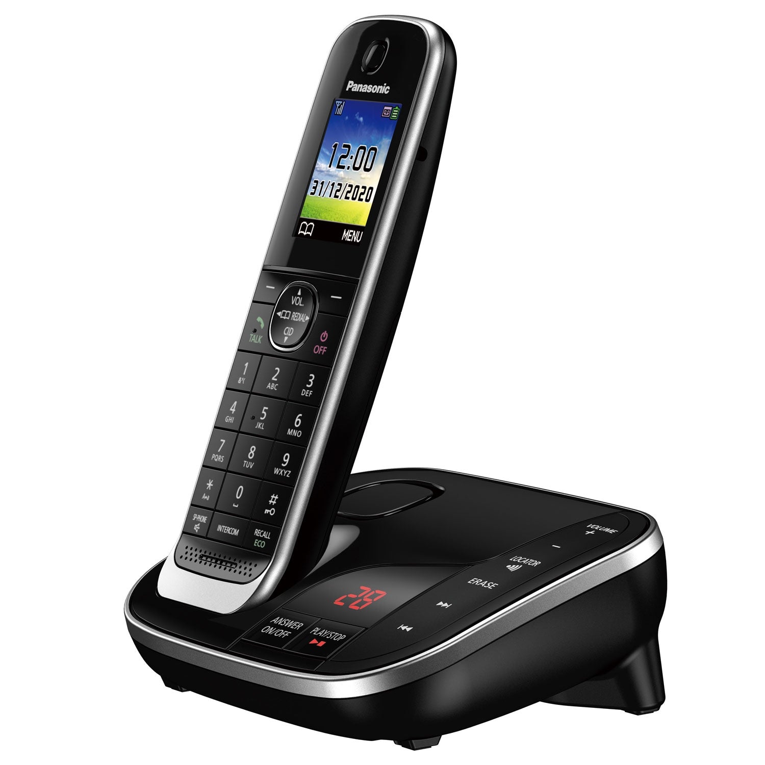 Panasonic KX-TGJ323EB Cordless Phone, Trio Handset with Nuisance Call Blocker Landline Phones Panasonic