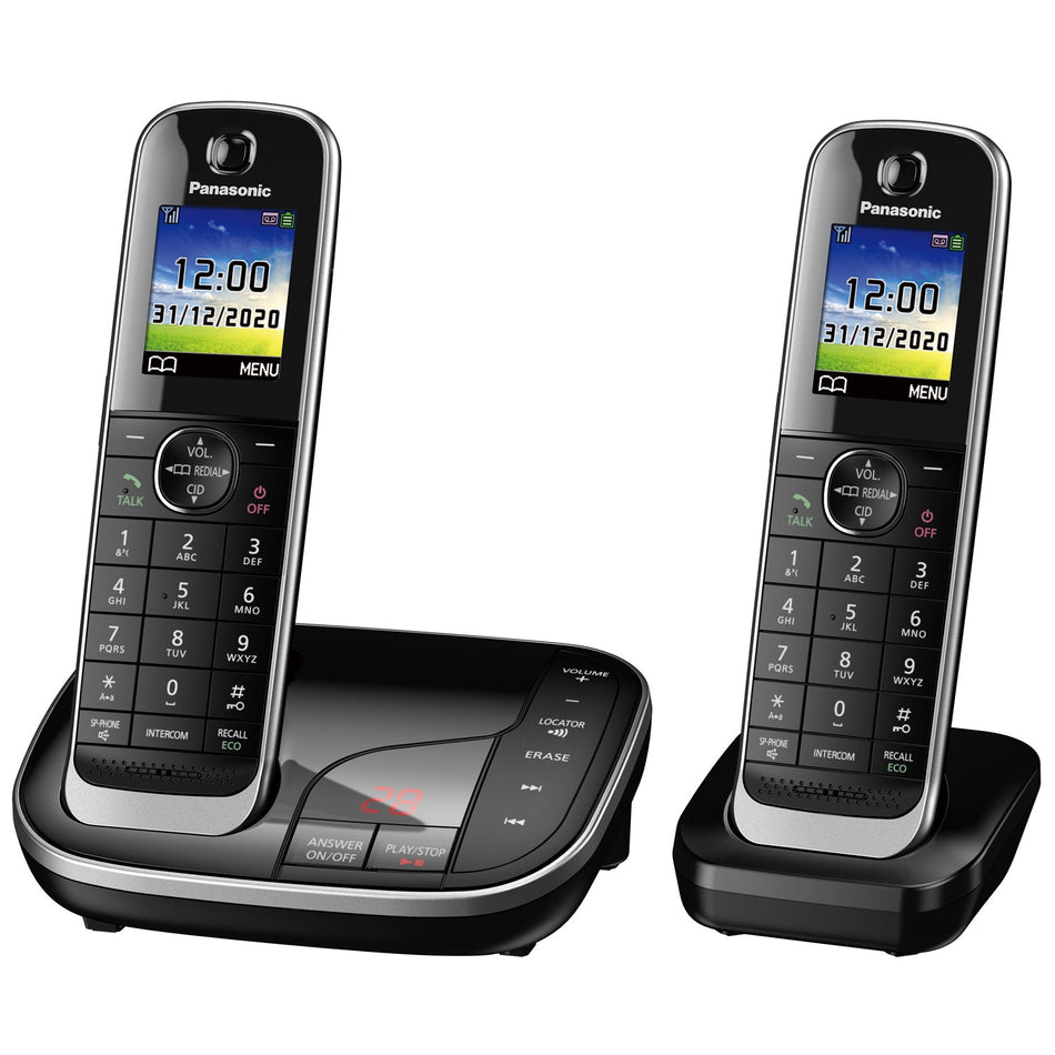Panasonic KX-TGJ322EB Cordless Phone, Twin Handset with Nuisance Call Blocker Landline Phones Panasonic