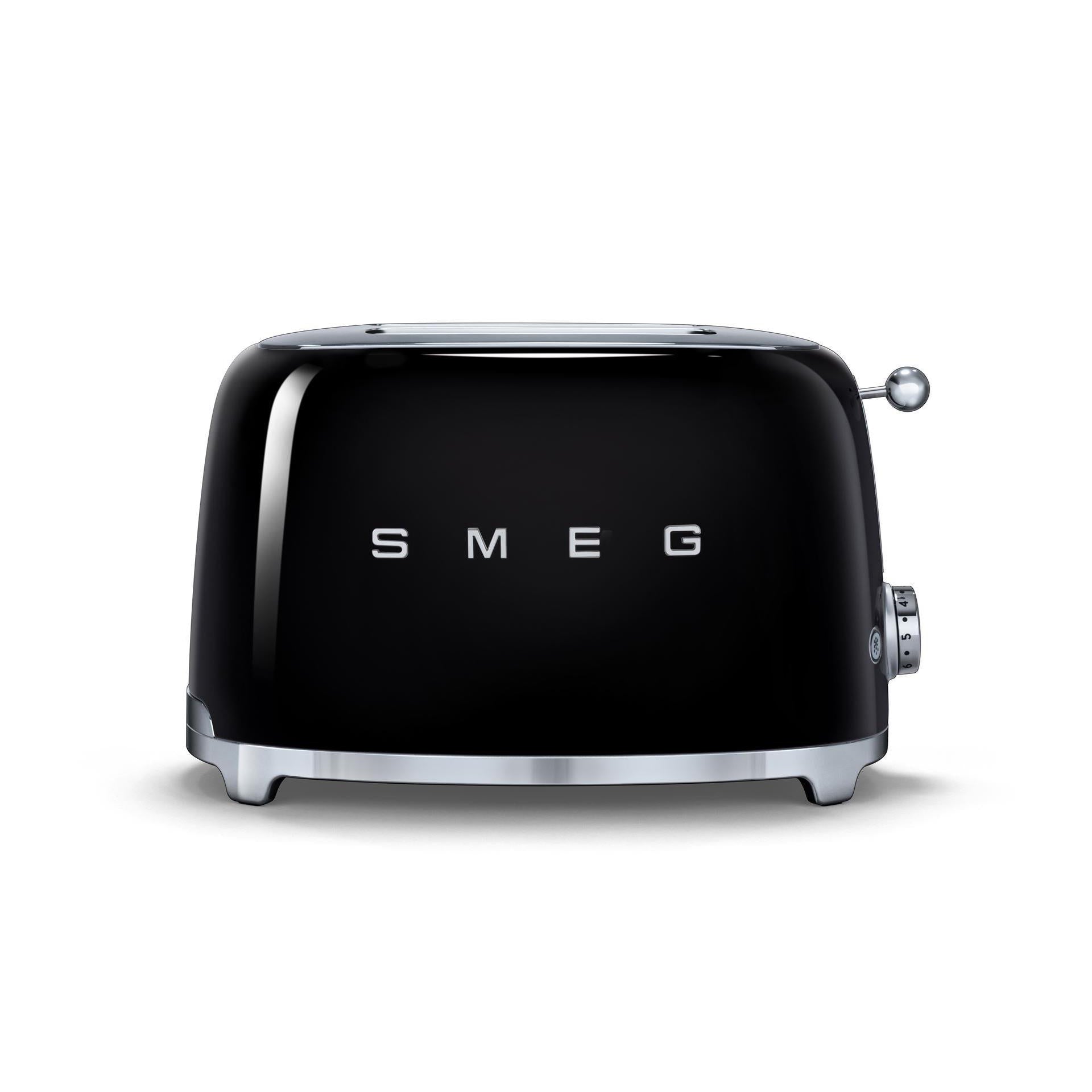 SMEG ブラック トースター 2スロット Smeg TSF01BLUK 2 Slice Toaster in Black - liGo.co.uk