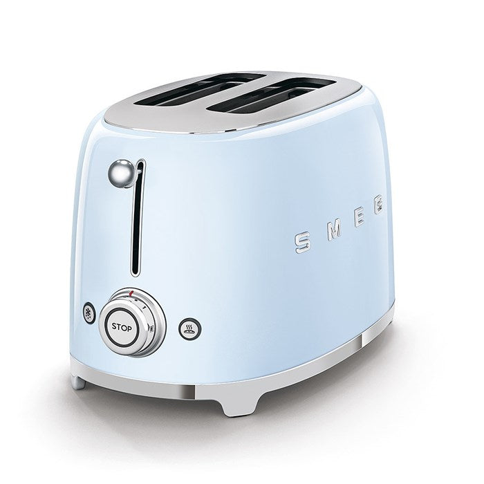 Smeg 2-Slice Toaster & Mini Kettle Set in Pastel Blue Kettle and Toaster Bundles Smeg