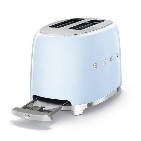 Smeg 2-Slice Toaster & Mini Kettle Set in Pastel Blue Kettle and Toaster Bundles Smeg
