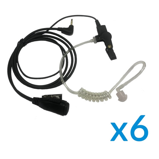 Motorola Earpiece Six Pack with PTT & Mic for TLKR Series