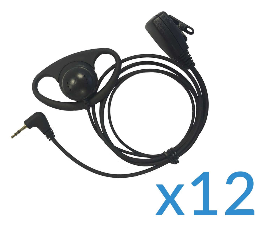 Motorola Earpiece and Mic Twelve Pack for TLKR Two-Way Radios