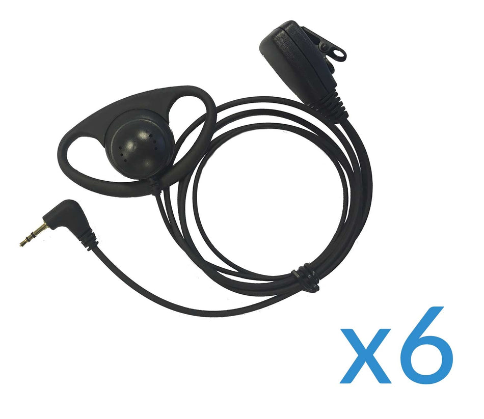 Motorola Earpiece and Mic Six Pack for TLKR Two-Way Radios