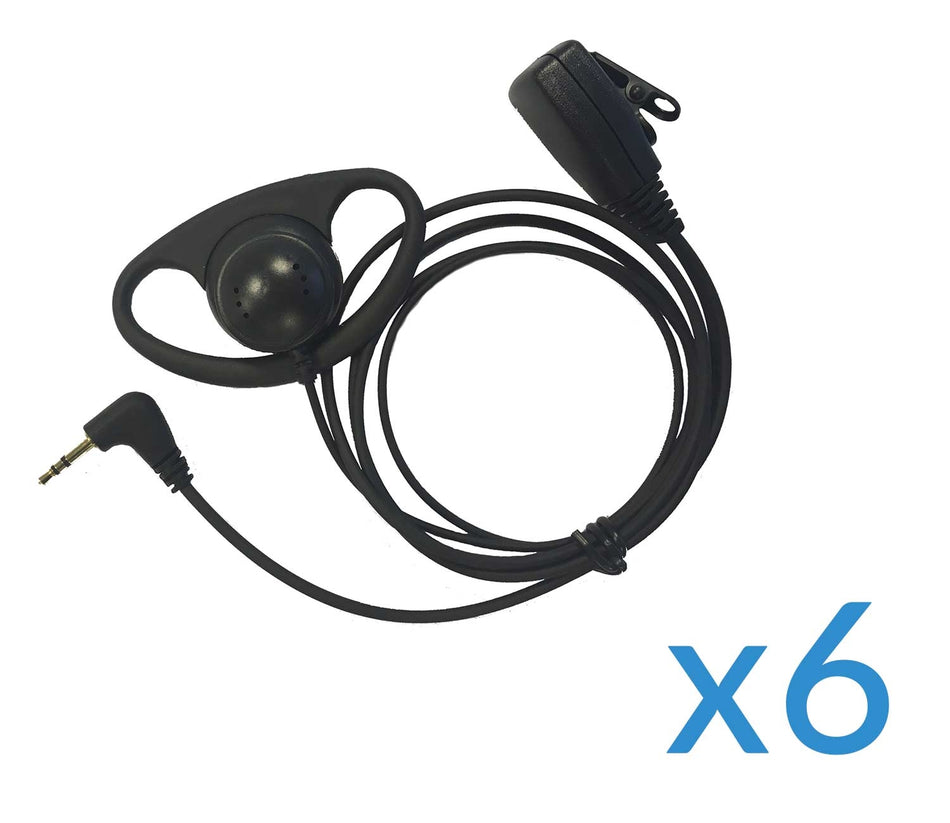Motorola Earpiece and Mic Six Pack for TLKR Two-Way Radios Accessories Motorola