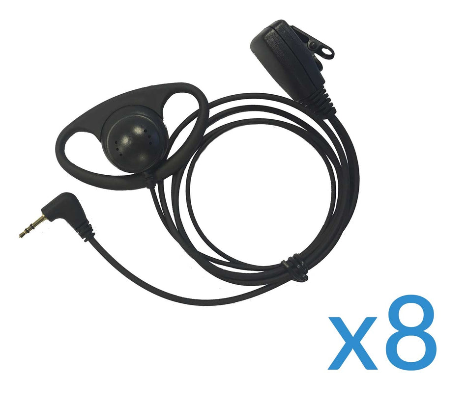Motorola Earpiece and Mic Eight Pack for TLKR Two-Way Radios