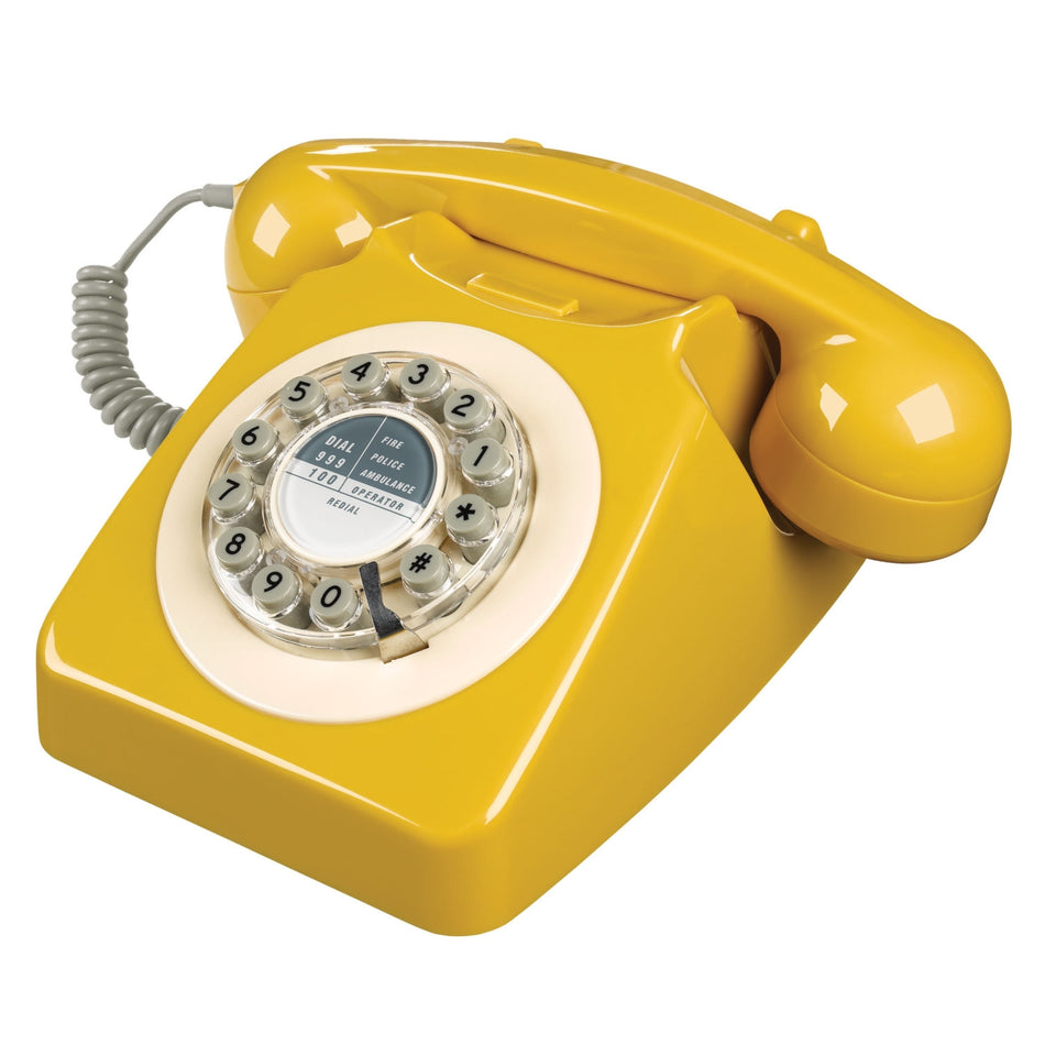 Wild Wood Retro 746 Telephone in English Mustard Landline Phones Wild Wood