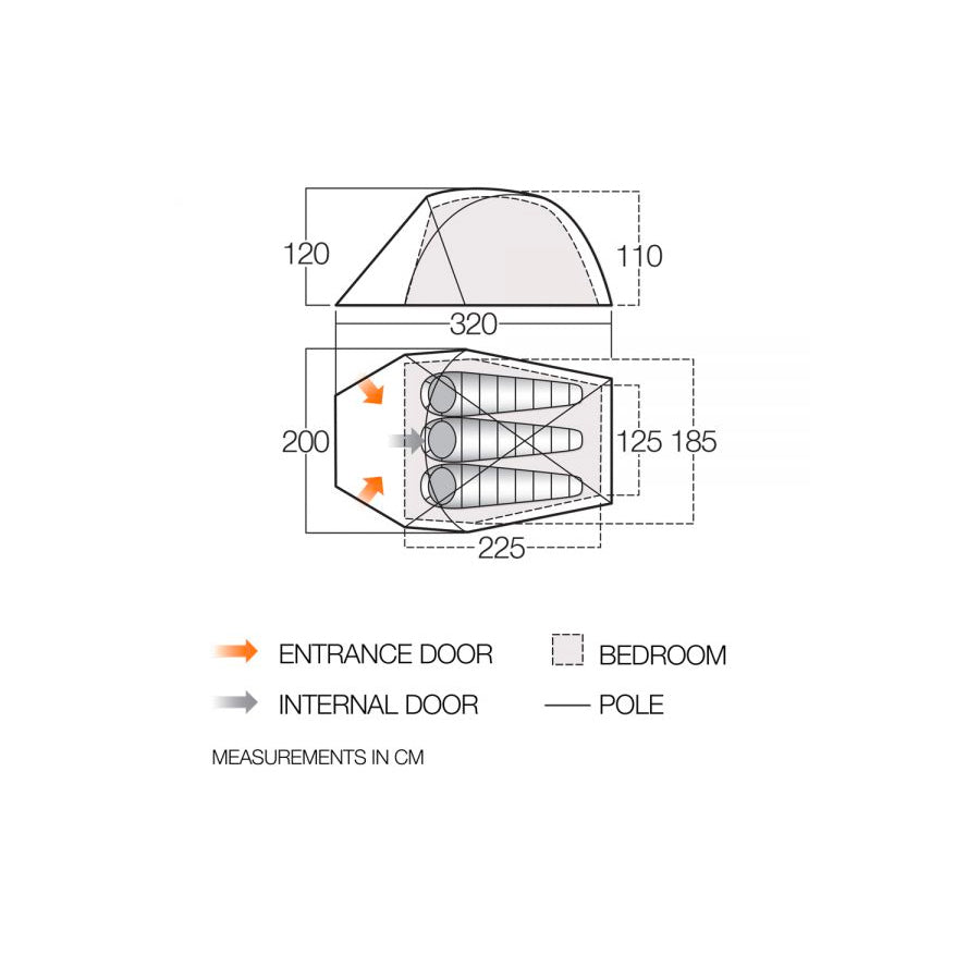 Vango Apex Geo 300 3-Person Tent Tents Vango
