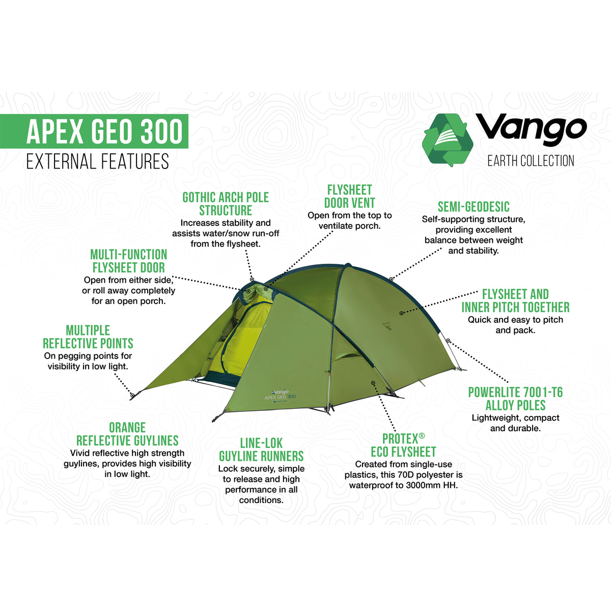Vango Apex Geo 300 3-Person Tent Tents Vango