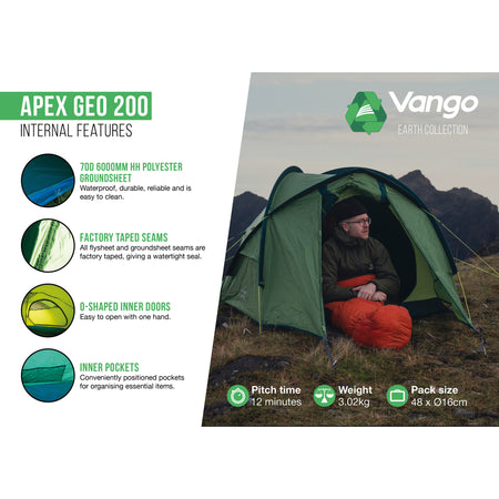 Vango Apex Geo 200 2-Person Tent Tents Vango
