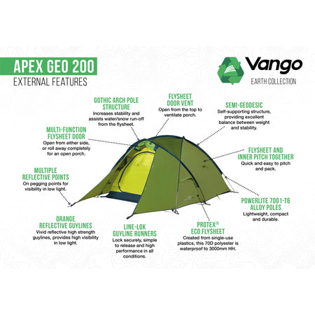 Vango Apex Geo 200 2-Person Tent Tents Vango