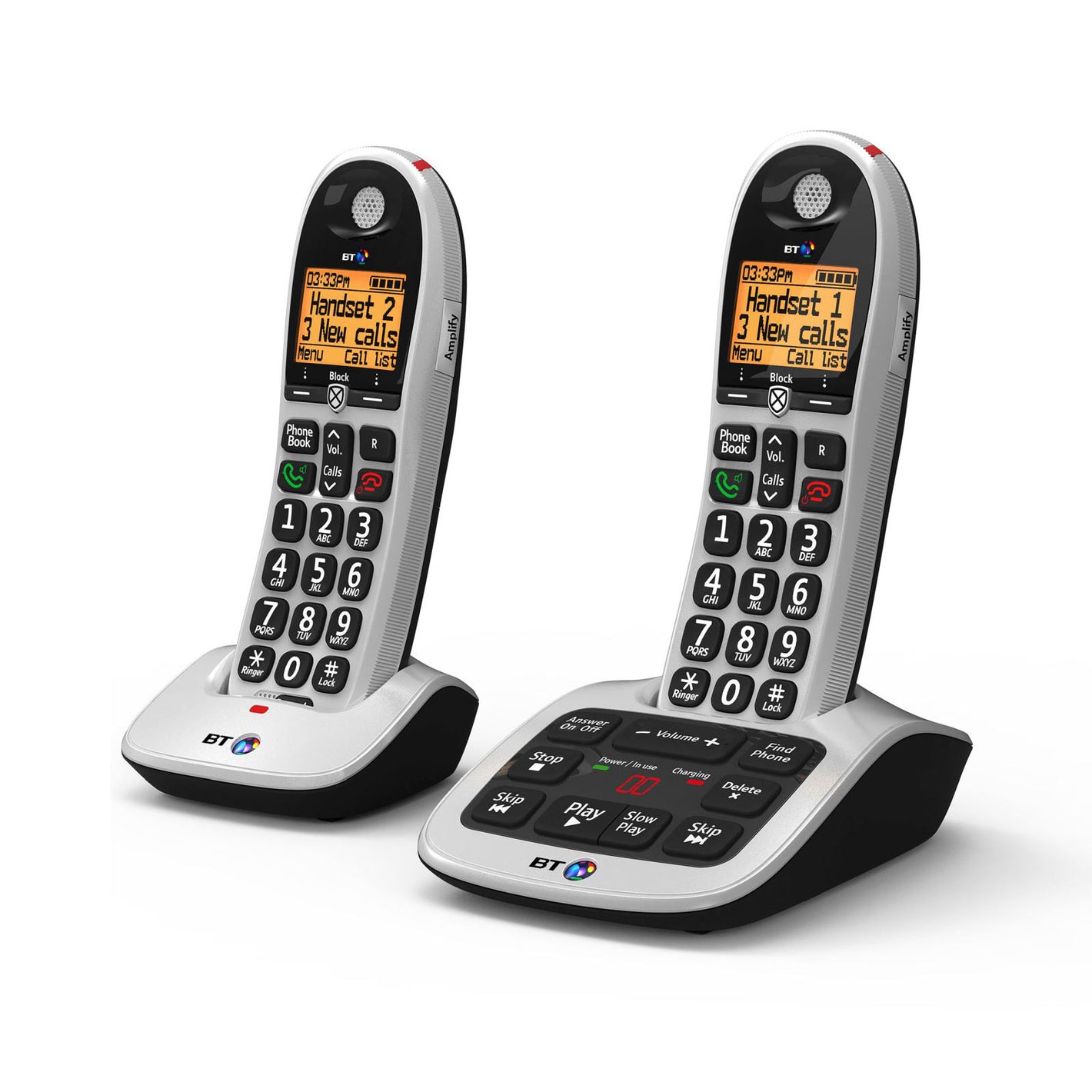 BT 4600 Cordless Phone, Twin Handset with Big Buttons Landline Phones BT   
