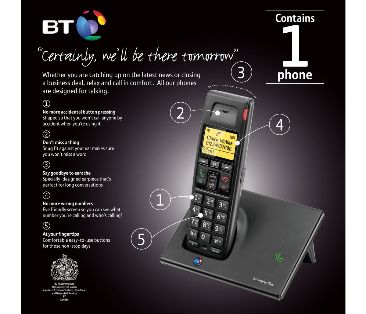 Bt R123 Plus Phone BT Diverse 7110 Plus Digital Cordless Phone – liGo.co.uk