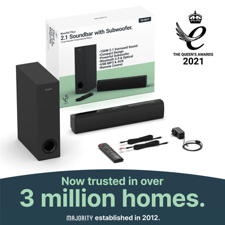 Majority Bowfell Plus Bluetooth Sound Bar with Subwoofer Soundbars Majority