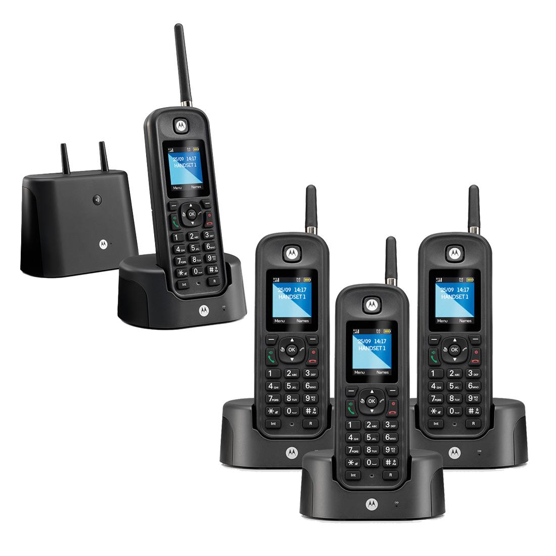 Motorola O204 Long Range Cordless Phone, Quad Handset Cordless Phone Motorola