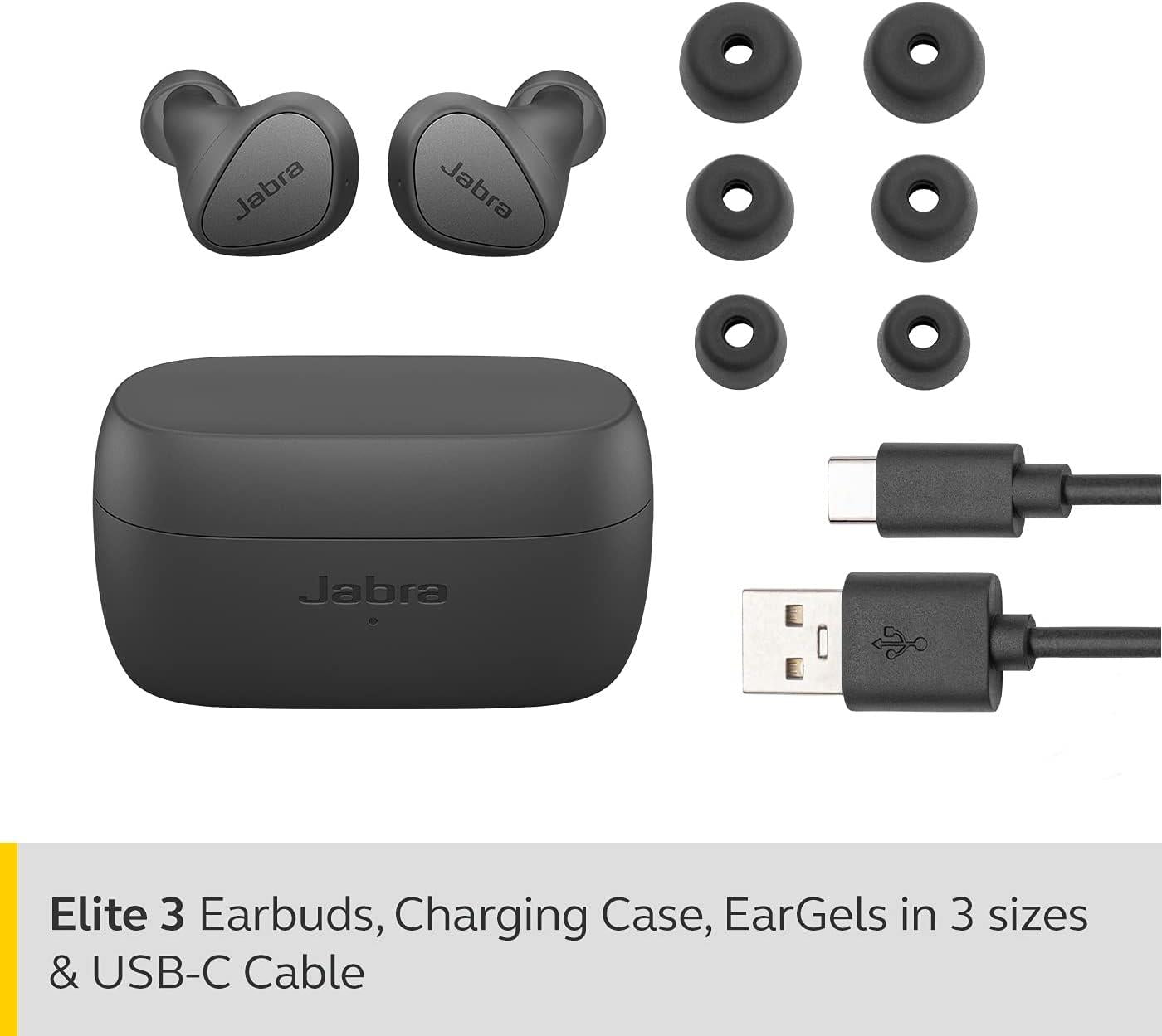 Jabra Elite 3 In Ear Wireless Bluetooth Earbuds Dark Grey Headsets Jabra   