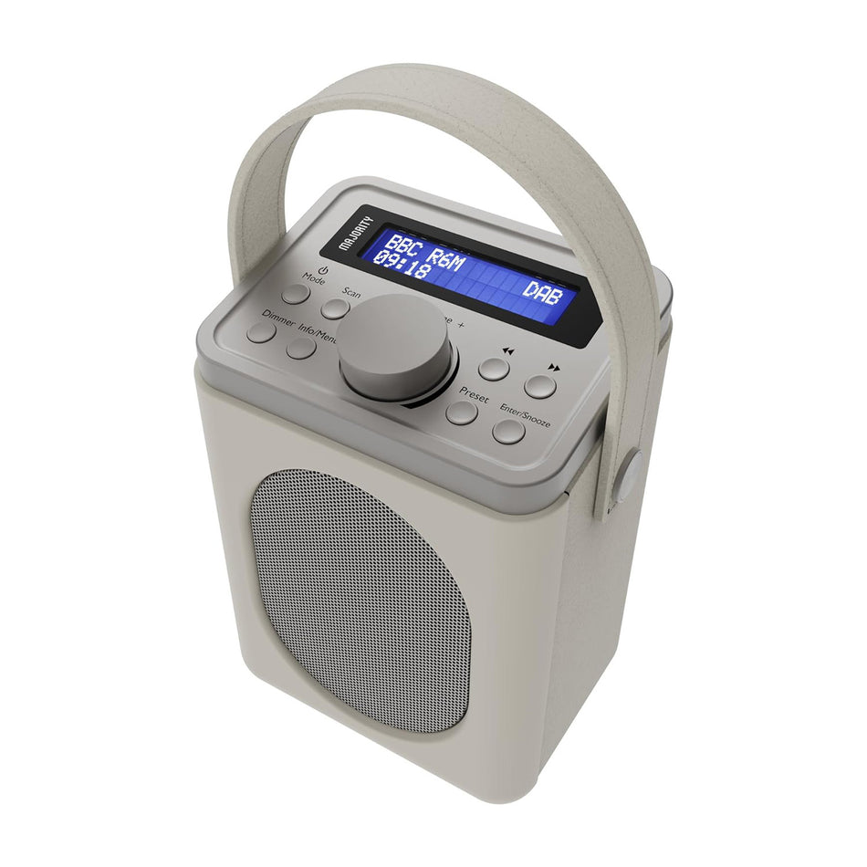 Majority Little Shelford Portable DAB/DAB+ FM Radio Bluetooth Alarm & Sleep Timer Cream & Grey Digital Radios Majority   