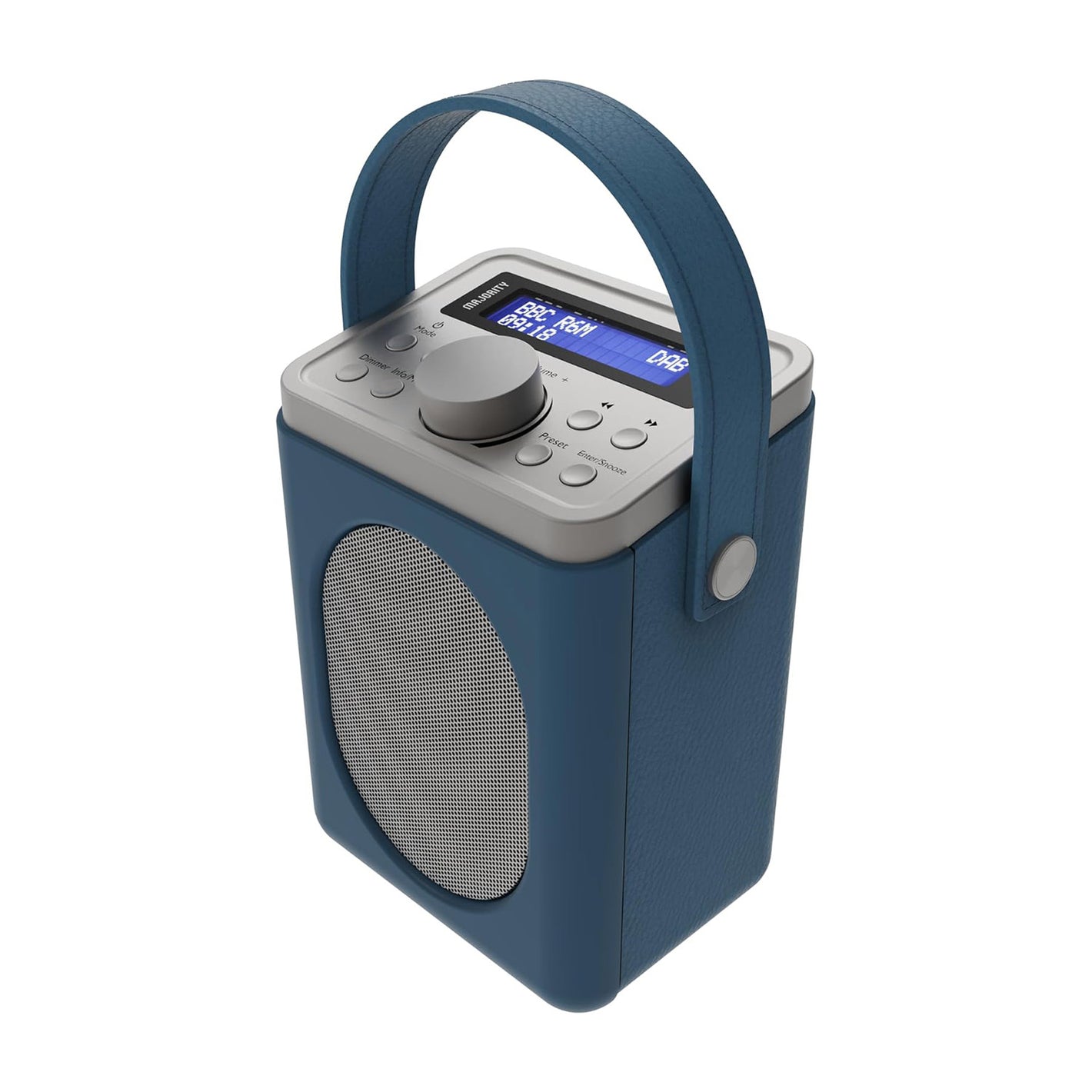 Majority Little Shelford Portable DAB/DAB+ FM Radio Bluetooth Alarm & Sleep Timer Blue & Grey Digital Radios Majority   