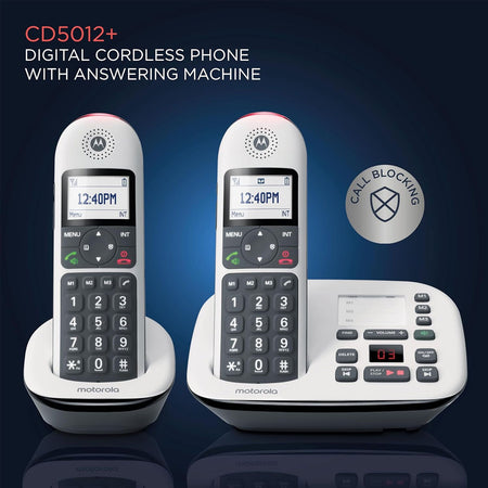 Motorola CD5012 Big Button Home Phones, Twin Handset Landline Phones Motorola