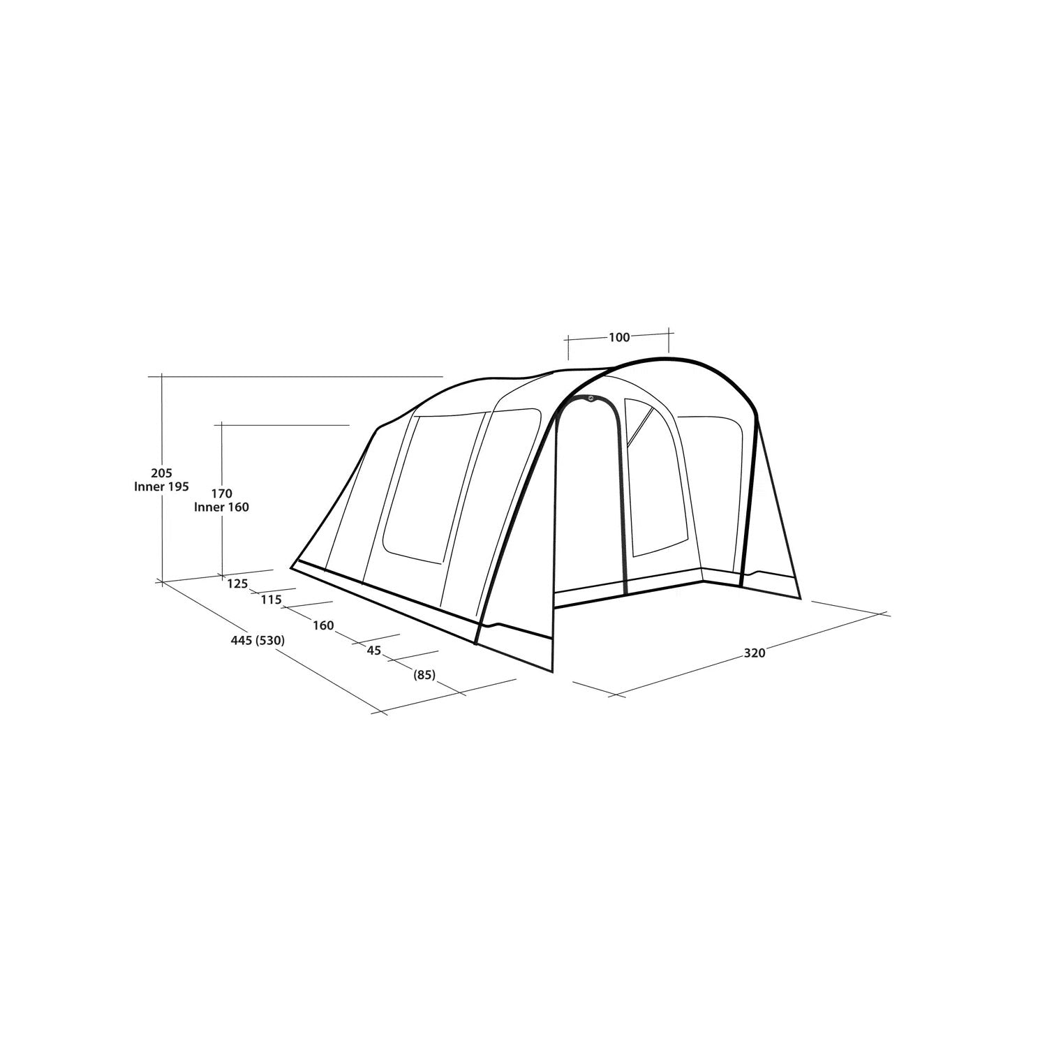 Outwell Monterey 5 Air 5-Person Tent Tents Outwell