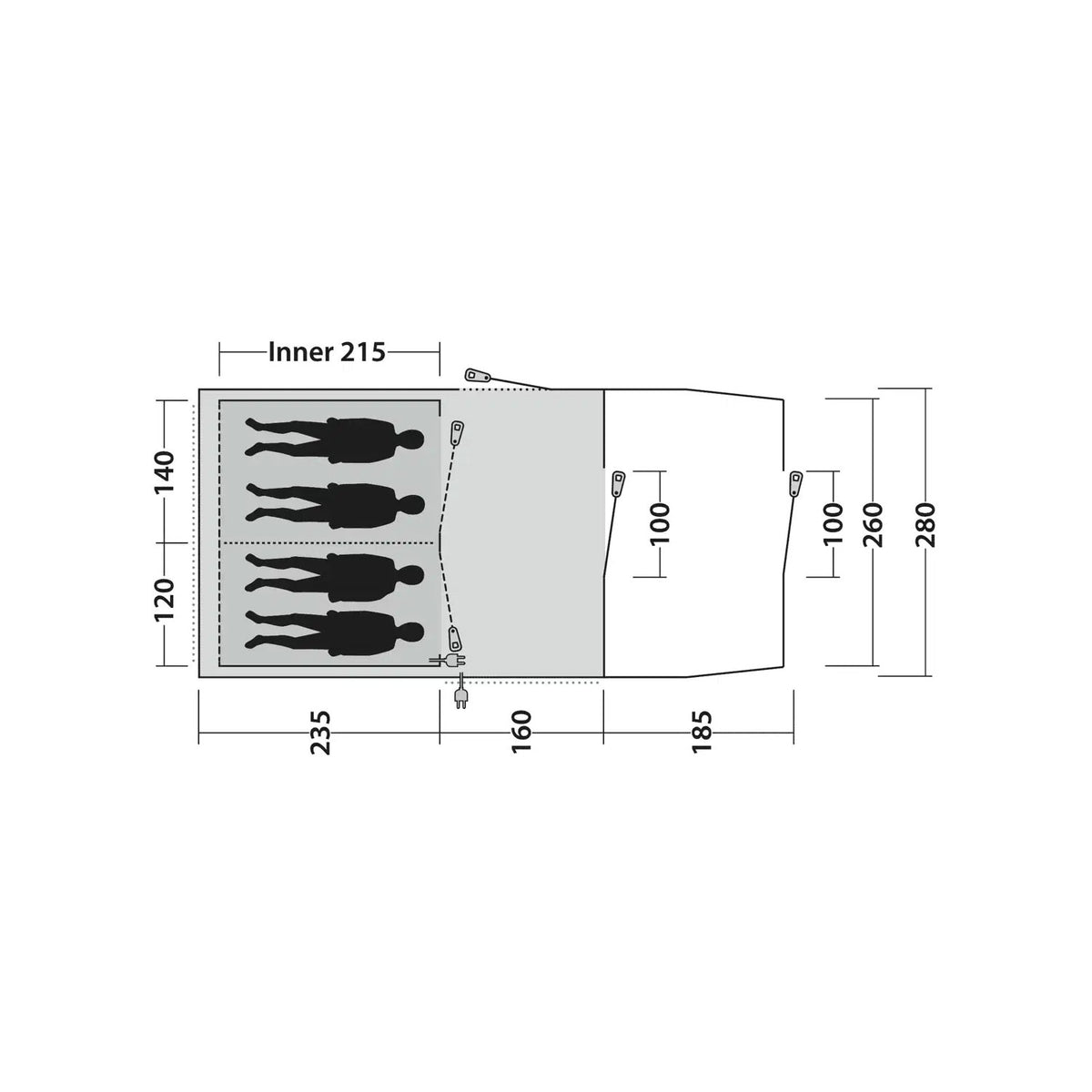 Outwell Rockwell 4 4-Person Tent Tents Outwell