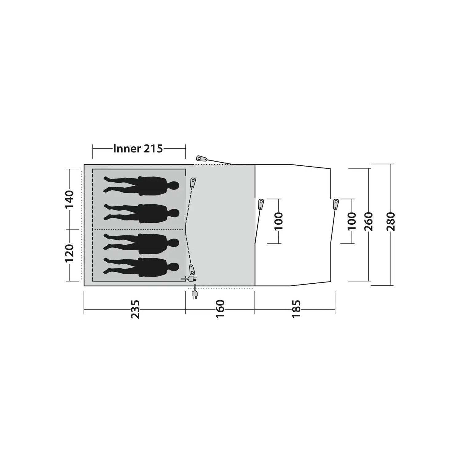 Outwell Rockwell 4 4-Person Tent Tents Outwell
