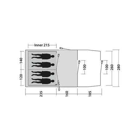 Outwell Rockwell 4 4-Person Tent Tents Outwell