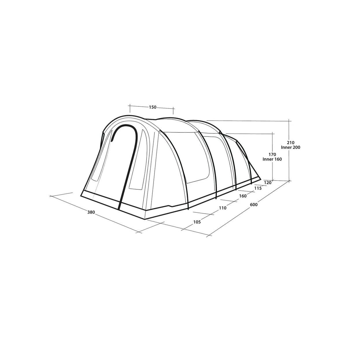 Outwell Rockwell 6 6-Person Tent Tents Outwell