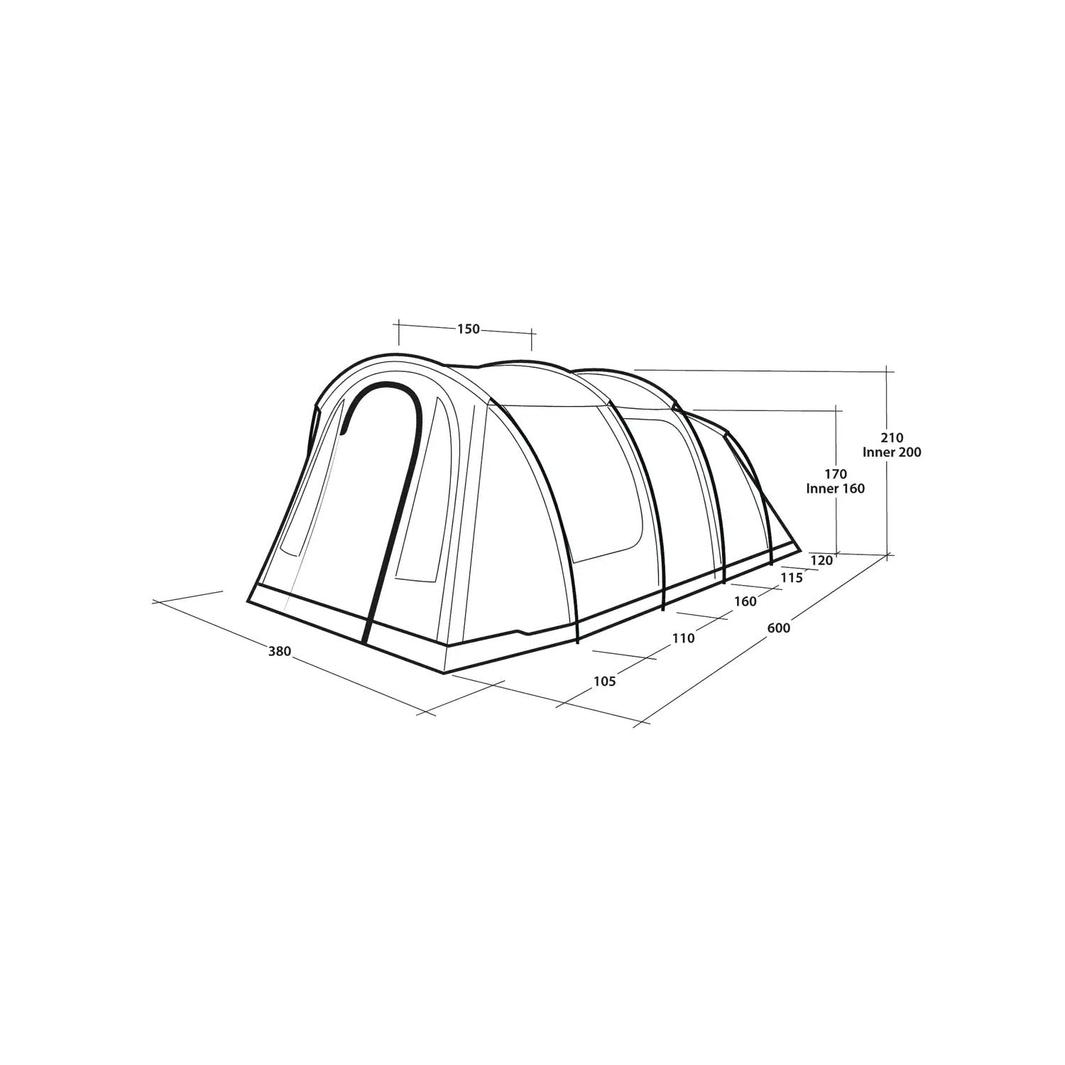Outwell Rockwell 6 6-Person Tent Tents Outwell