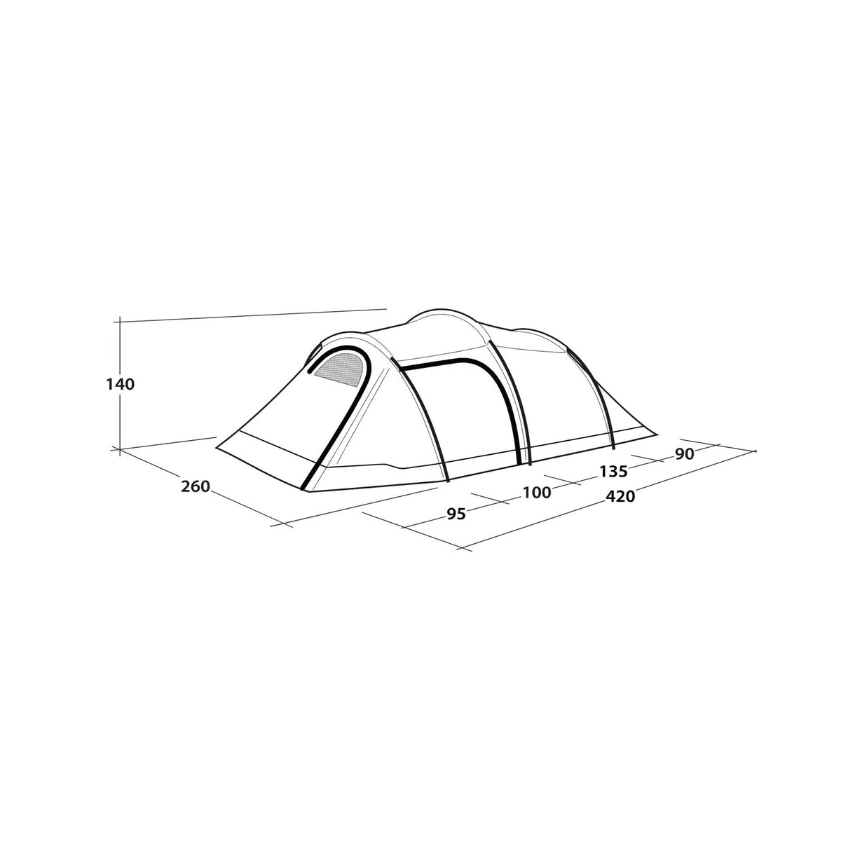 Outwell Earth 4 Plus Tent, 4-Person Tents Outwell