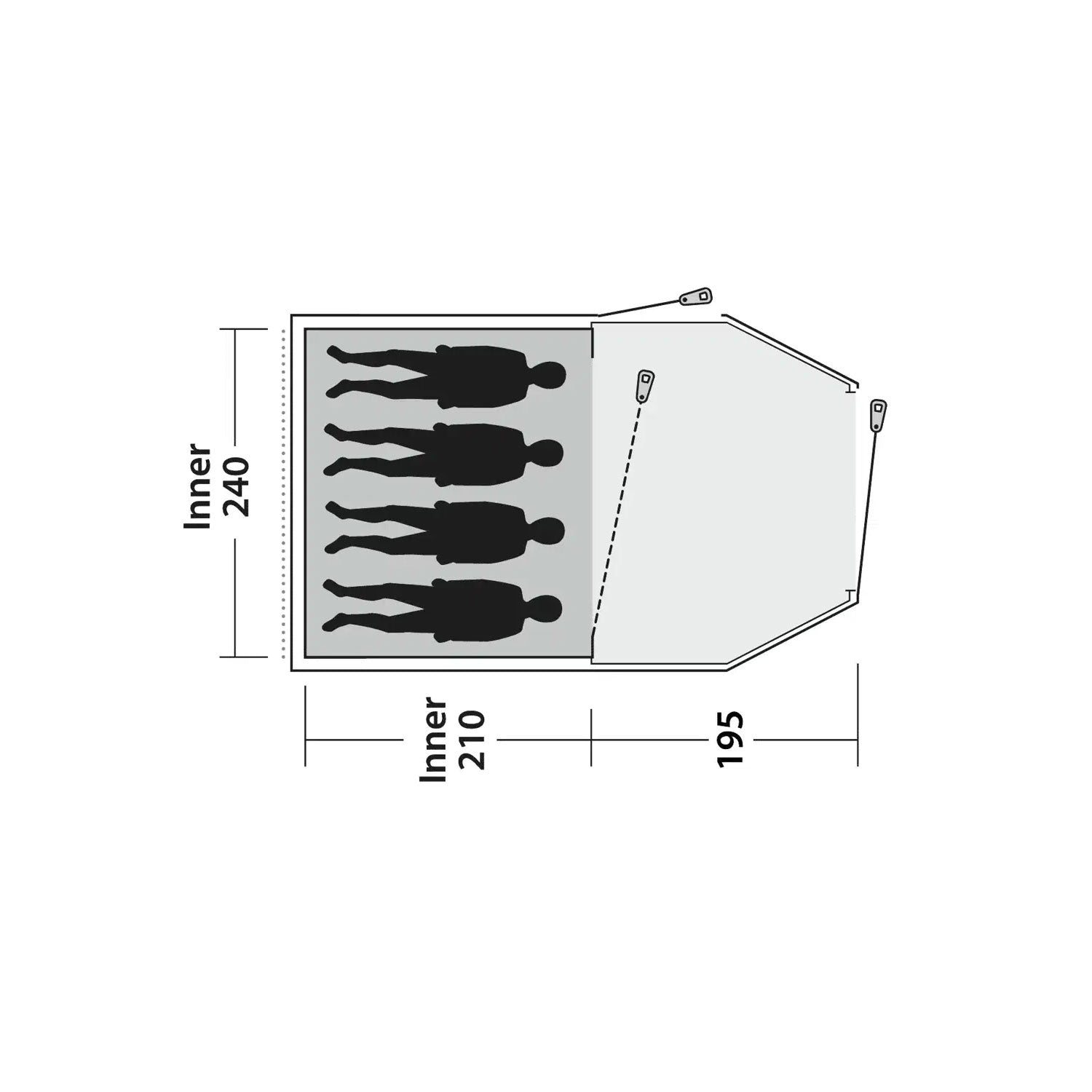 Outwell Earth 4 Plus Tent, 4-Person Tents Outwell