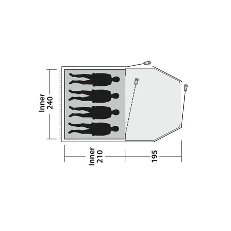 Outwell Earth 4 Plus Tent, 4-Person Tents Outwell