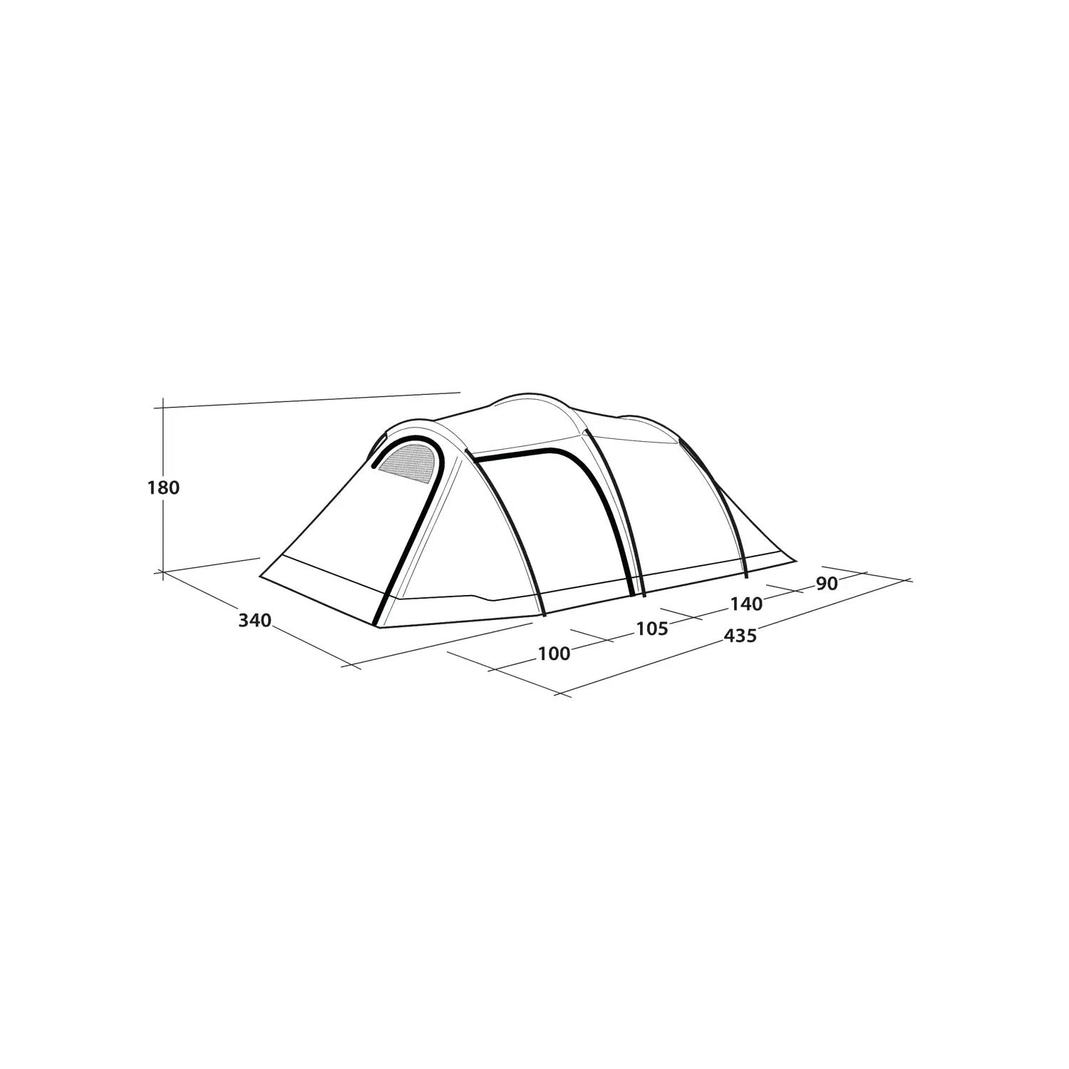 Outwell Earth 5 Plus Tent, 5-Person Tents Outwell