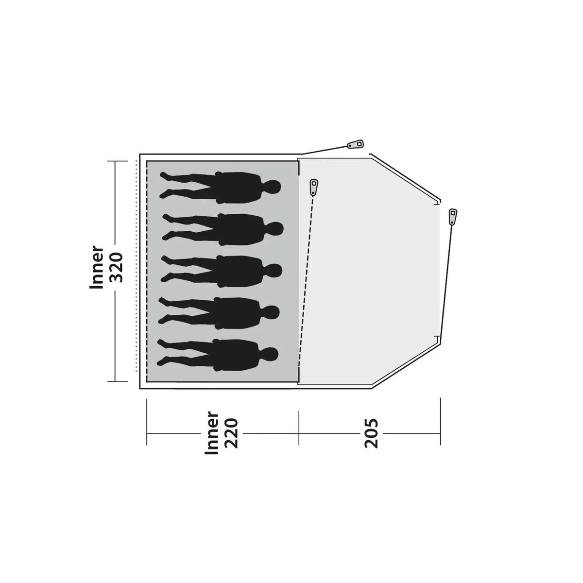 Outwell Earth 5 Plus Tent, 5-Person Tents Outwell