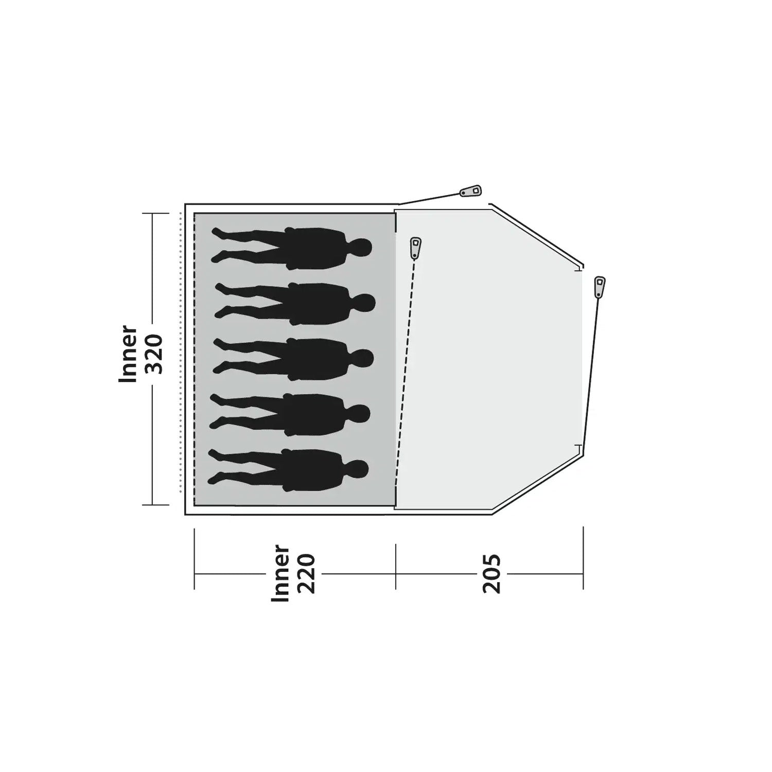 Outwell Earth 5 Plus Tent, 5-Person Tents Outwell