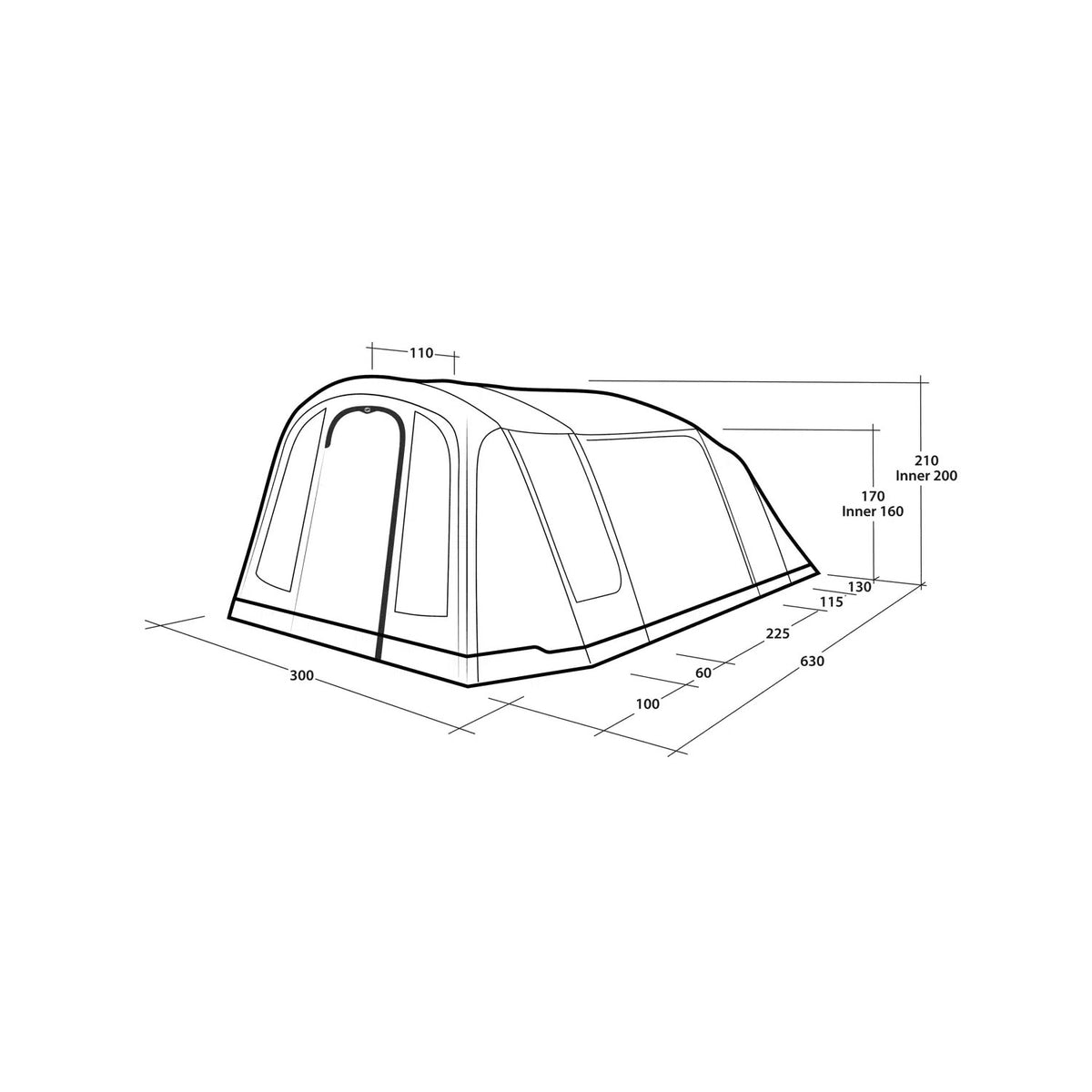 Outwell Sacramento 4 Air, 4-Person Tent Tents Outwell
