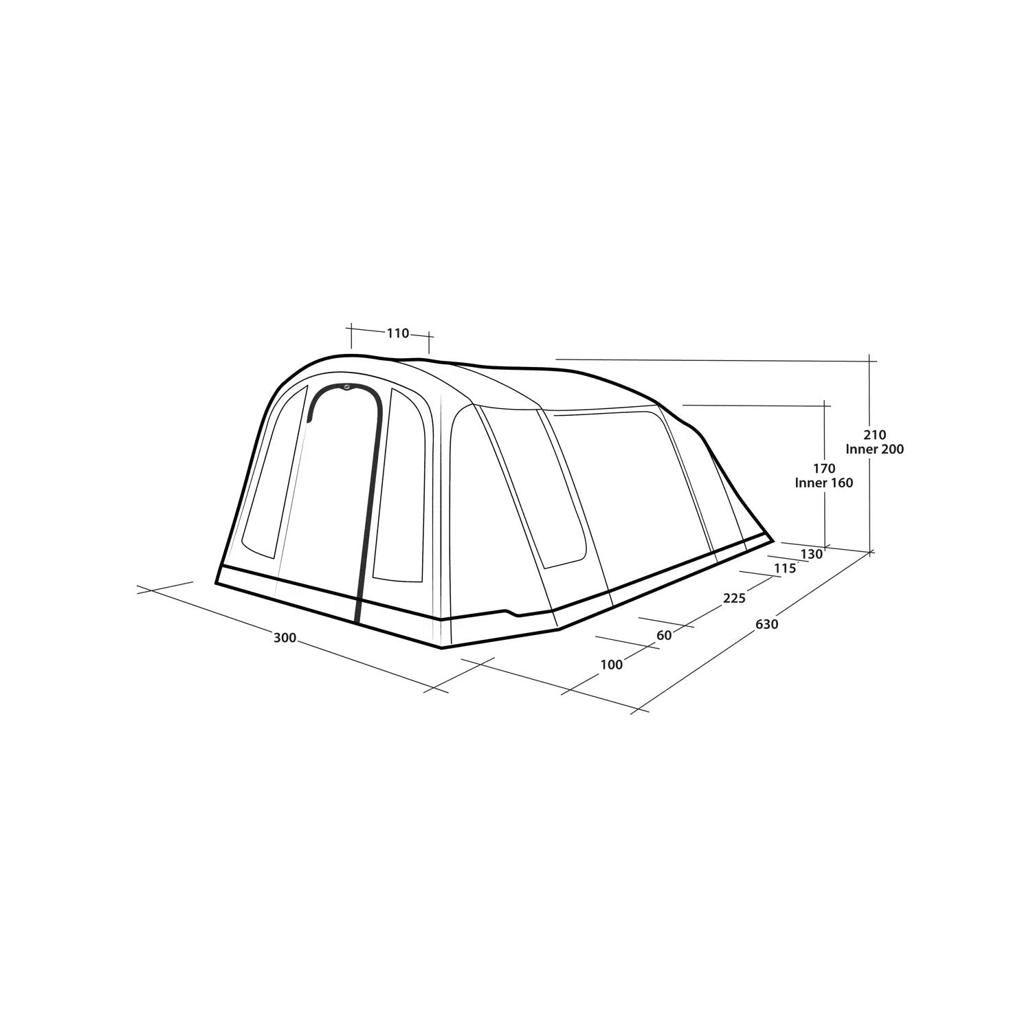 Outwell Sacramento 4 Air, 4-Person Tent Tents Outwell
