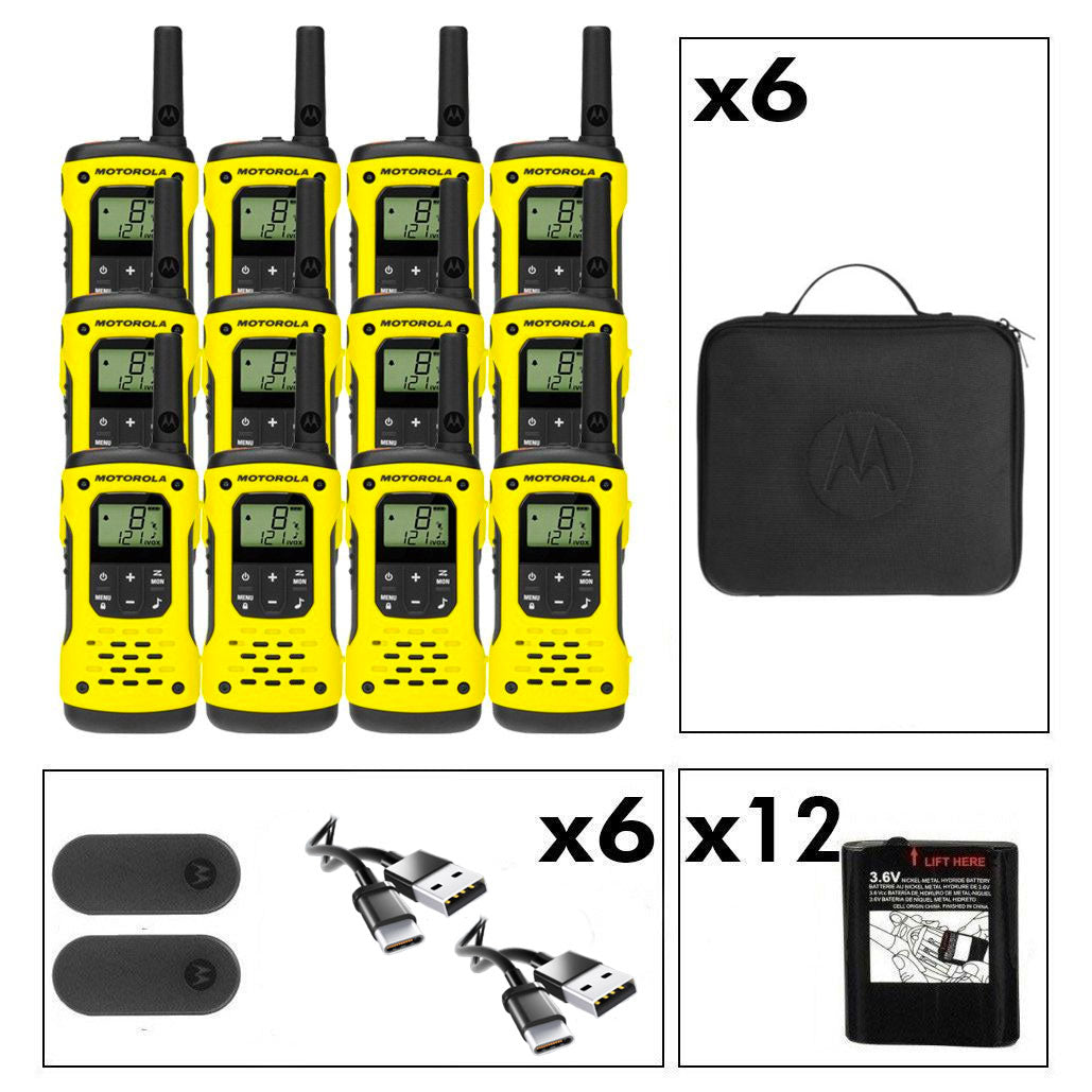 Motorola TLKR T92 Twelve Pack License-Free Walkie Talkies Two Way Radios Motorola Without Charger (USB-C Cable Only)  