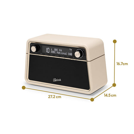 Roberts Reva Tabletop DAB Radio & Bluetooth Speaker in Pastel Cream Digital Radios Roberts